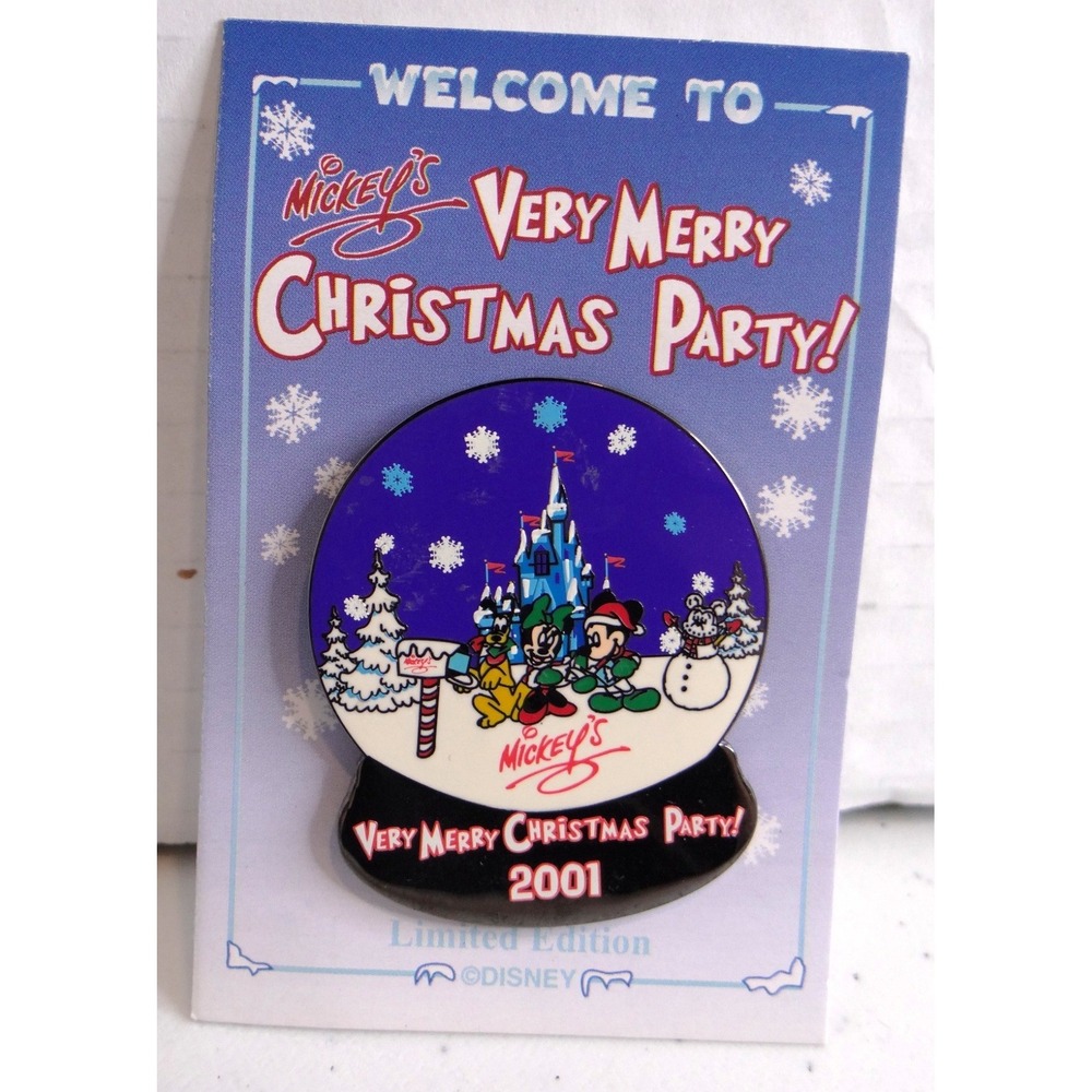 Disney Mickey Very Merry Christmas Party 2001‎ Limited Edition Snow Globe Pin
